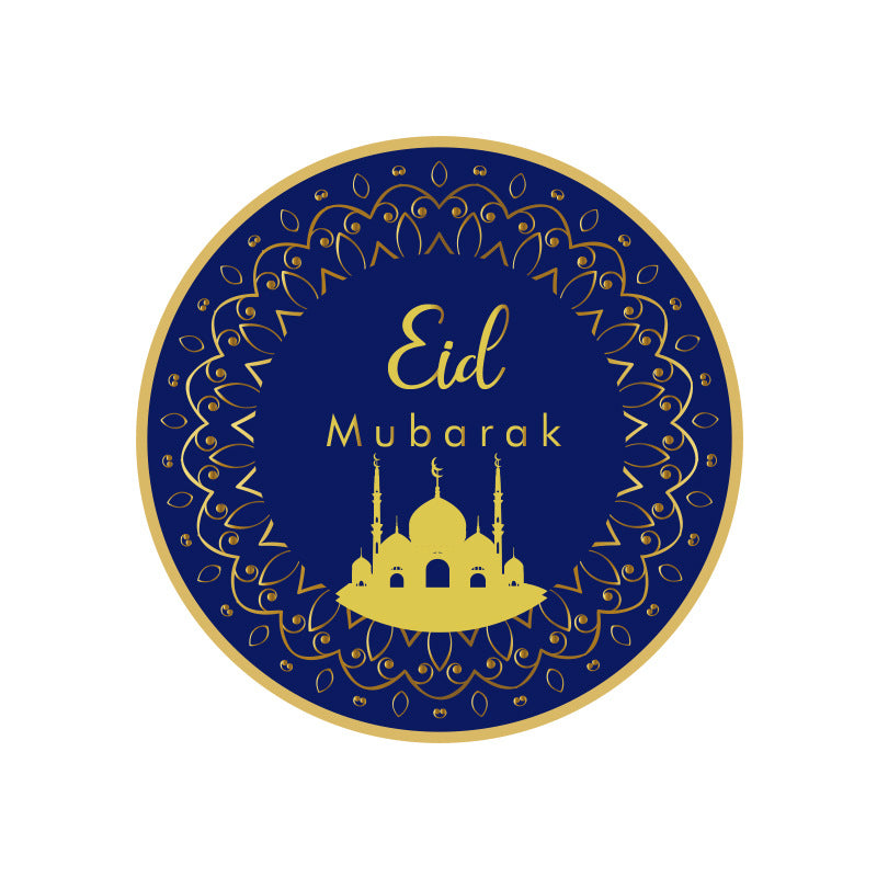 Eid Mubarak Blue Disposable Tableware Paper Plate Paper Cup Paper Towel